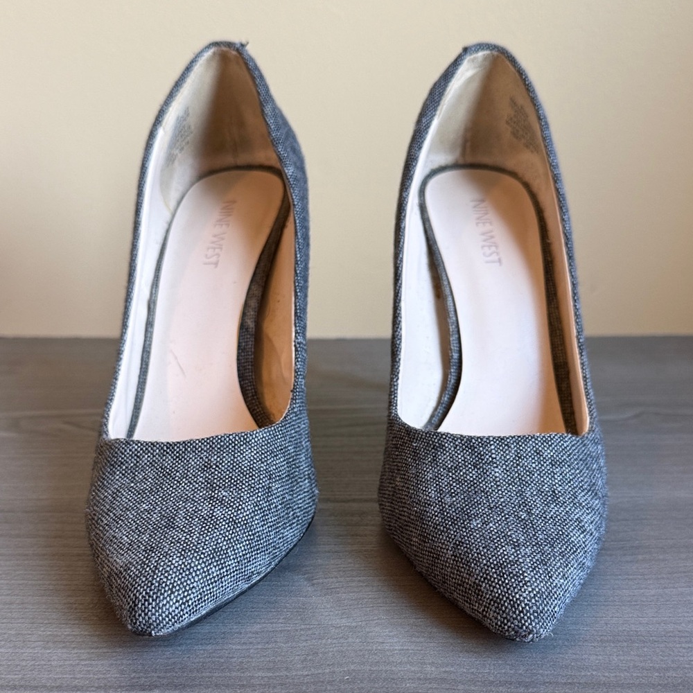 Nine West Charcoal Textured Heels 8.5